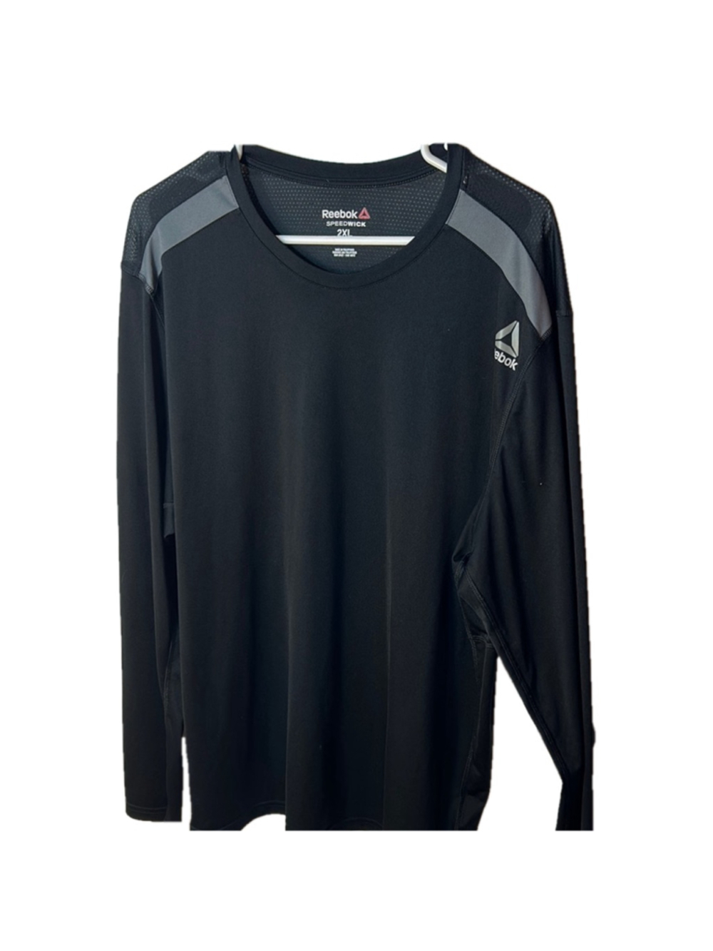 Reebok Men's Black Long Sleeve Speedwick Shirt size 2XL